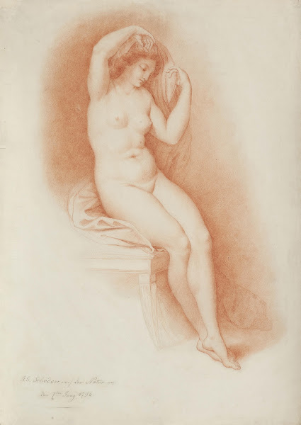 Weiblicher Akt auf einem Stuhl sitzend 1796