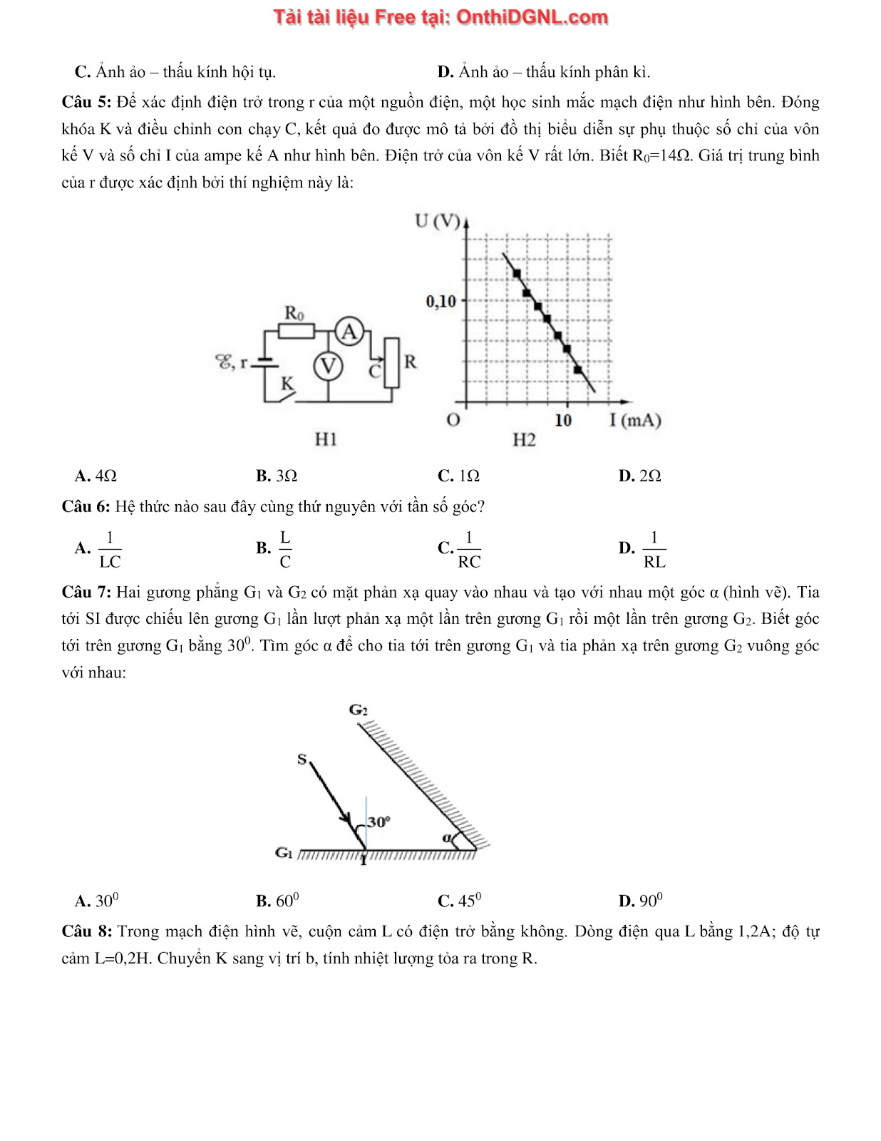 105 bài tập môn Vật Lý - Ôn thi ĐGNL Bách khoa Hà Nội Phần 7