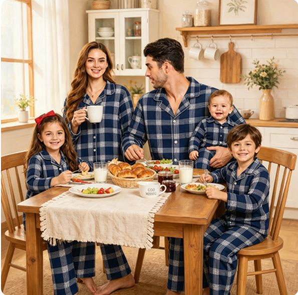 Christmas Pajama Set for the Family, Checked