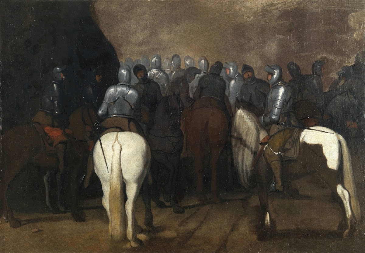 Cavalry in a nocturnal landscape