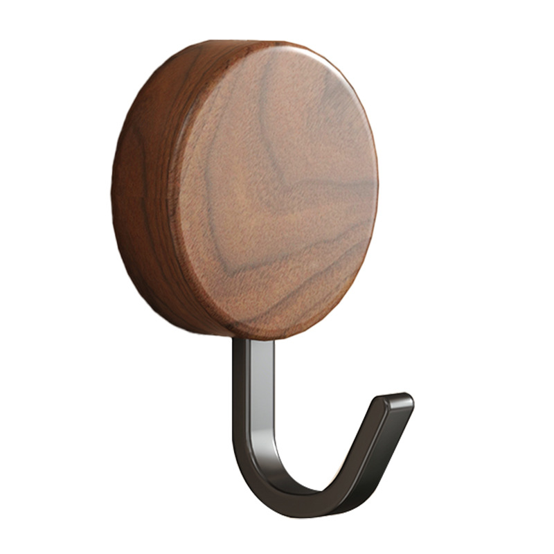 Holzgarderobe mit Klebefläche, Nussbaum-Optik
