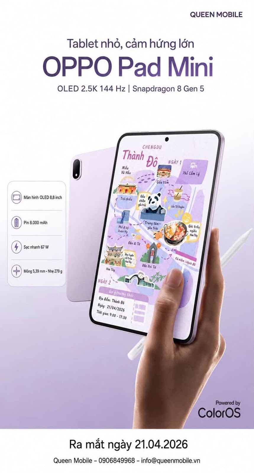 เปิดตัว OPPO Pad Mini พร้อมหน้าจอ OLED 2.5K 144Hz และ Snapdragon 8 Gen 5 #OPPO #OPPOPPadMini #Tablet #MayTinhBang #Snapdragon8Gen5 #OLED #ColorOS #CongNghe #TabletAndroid