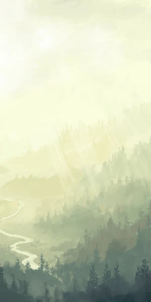 Landscape, Torii, Cliff, Artwork, Mountains Full HD Wallpaper Background