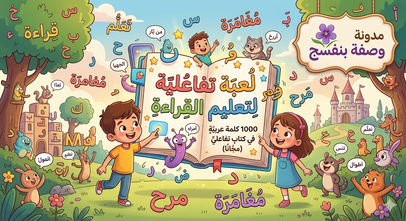 لعبة تفاعلية لتعليم القراءة: 1000 كلمة عربية في كتاب تفاعلي (مجانًا)
