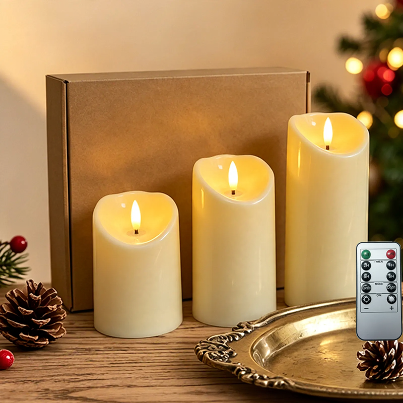 LED Electronic Candles, Set of 3