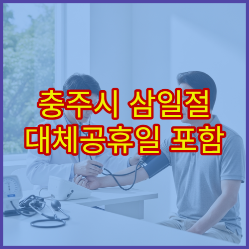 충주시 삼일절 대체공휴일 포함 병원 운영 현황, 진료 가능 시간 확인