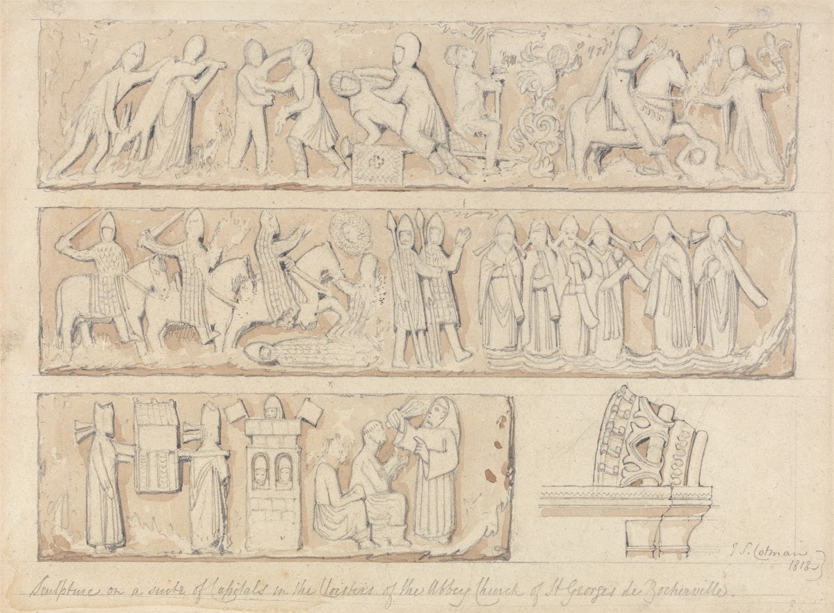 Sculpture on a Suite of Capitals in the Cloisters of the Abbey Church of Saint G