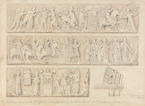 Sculpture on a Suite of Capitals in the Cloisters of the Abbey Church of Saint G