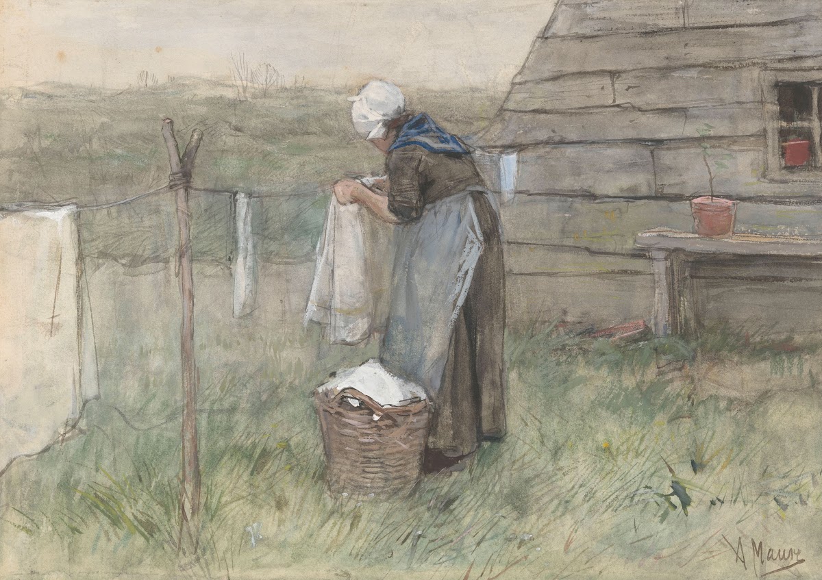 Vrouw Bij Een Waslijn 1848   1888