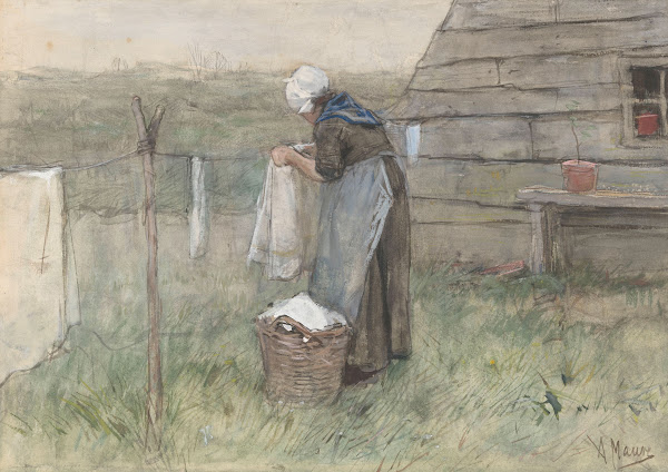 Vrouw Bij Een Waslijn 1848   1888