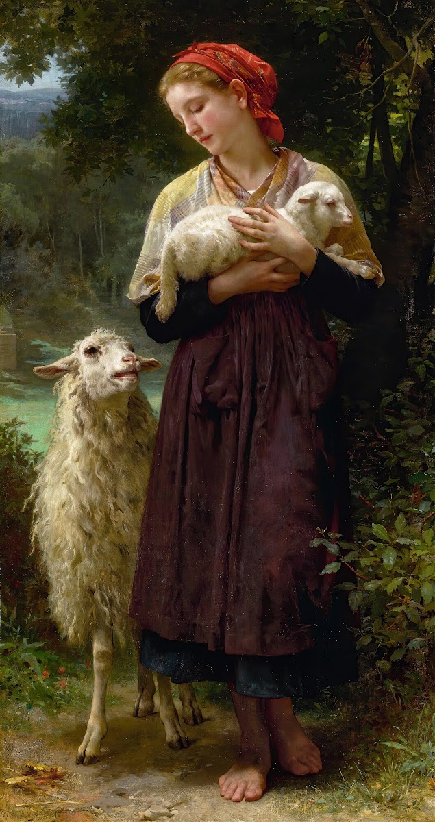 Lagneau Nouveau Né The Newborn Lamb 1873