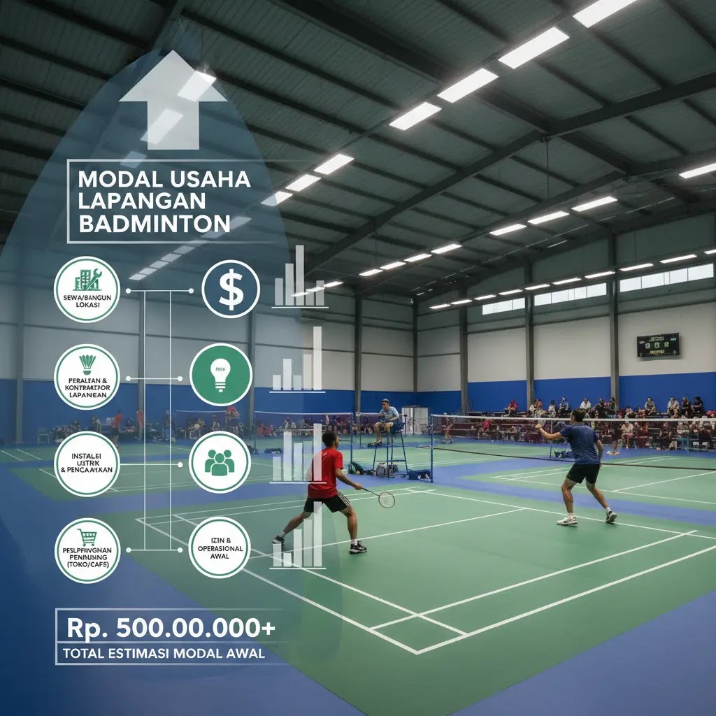 Berapa modal yang dibutuhkan untuk membuka usaha lapangan badminton?