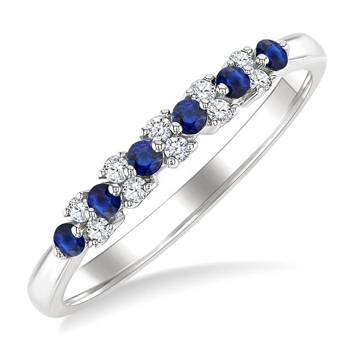 Alternate Gemstone & Diamond Band