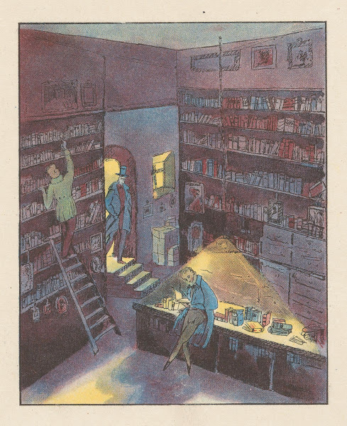 Interieur van een boekhandel 1920