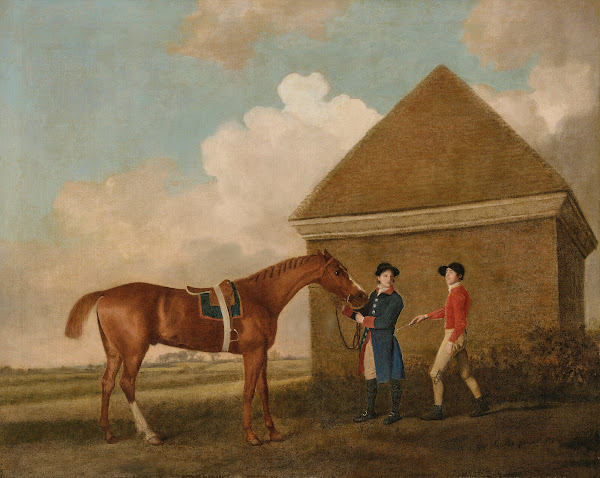 Eclipse at Newmarket with a groom and jockey 1770