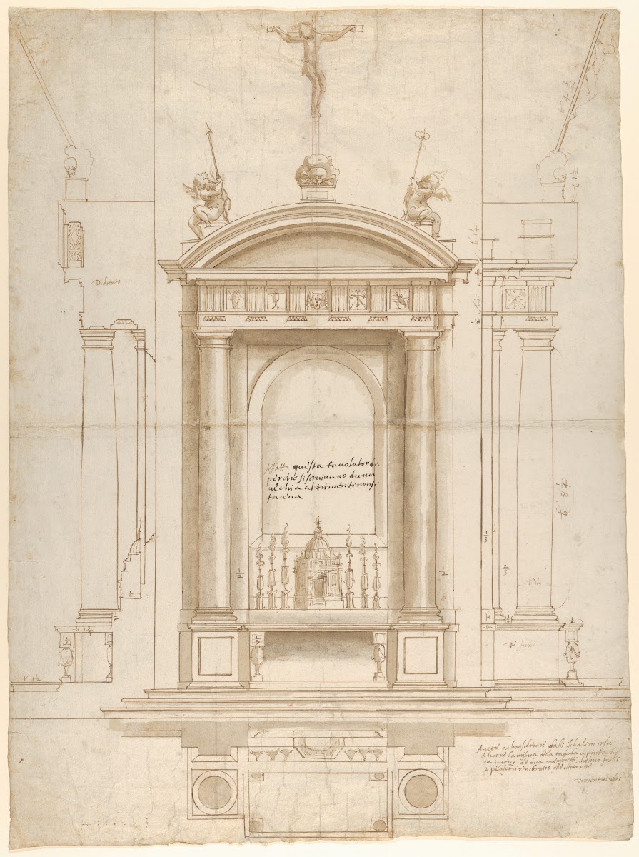 Design for an Altar Surmounted by a Crucifix in Four Different Views 154647