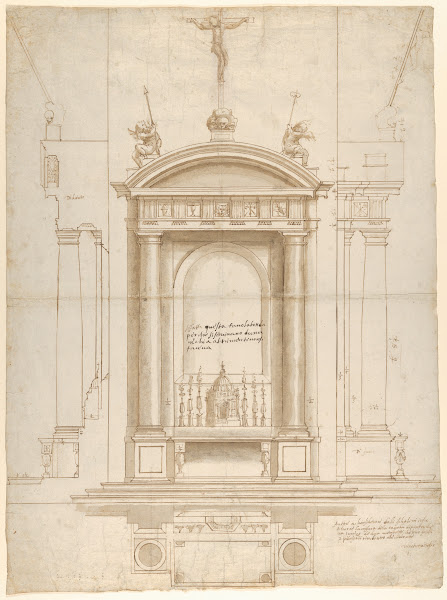 Design for an Altar Surmounted by a Crucifix in Four Different Views 154647