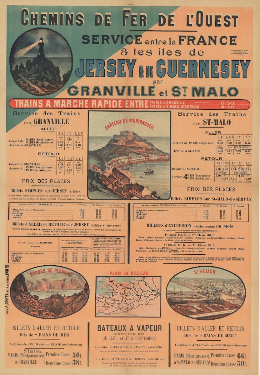 Chemins de Fer de lOuest Service entre la France  les Iles de Jersey  de Guernes