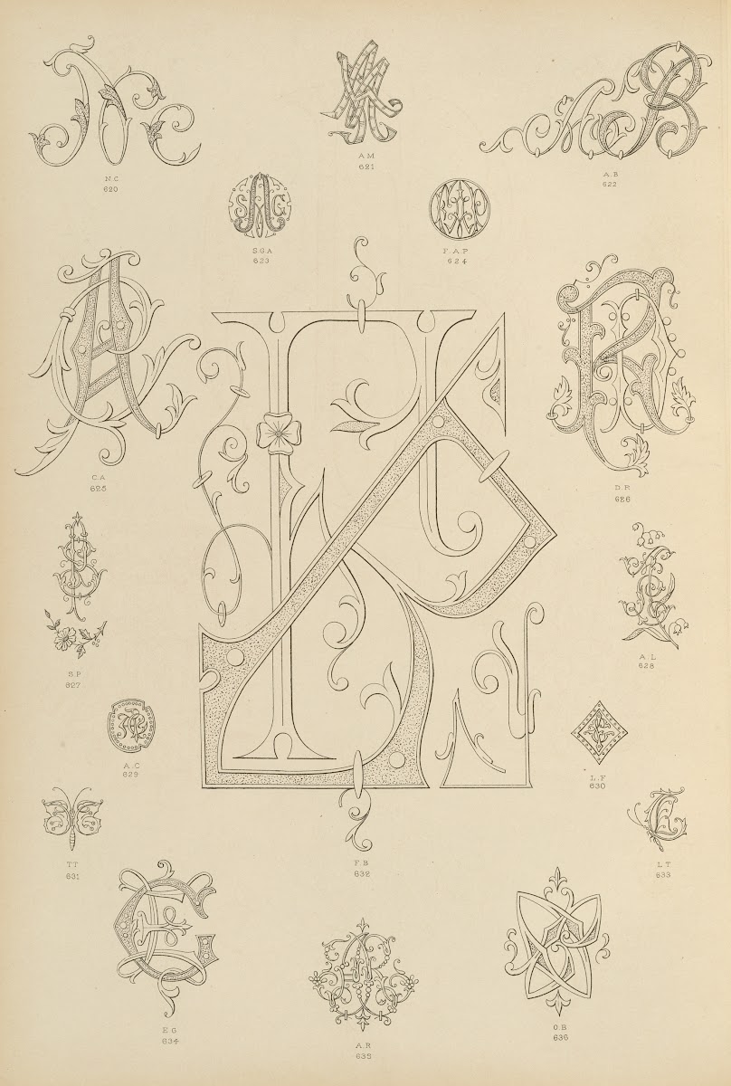 Album de chiffres  monogrammes couronnes de noblesse francaises et etrangeres Pl
