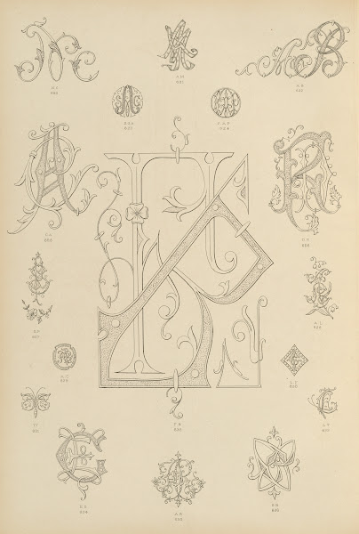 Album de chiffres  monogrammes couronnes de noblesse francaises et etrangeres Pl