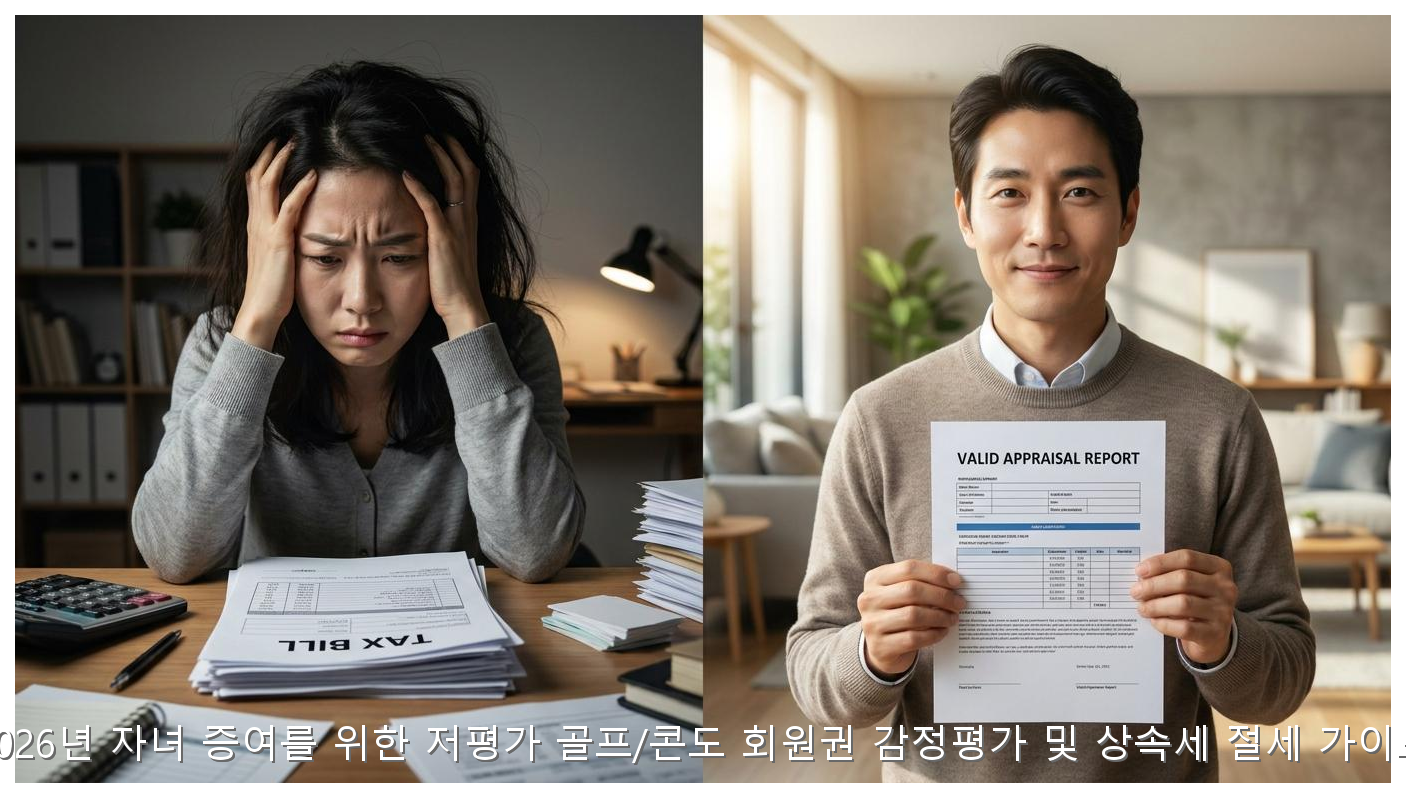 2026년 자녀 증여를 위한 저평가 골프/콘도 회원권 감정평가 및 상속세 절세 가이드 핵심 안내 및 분석 인포그래픽 (7)
