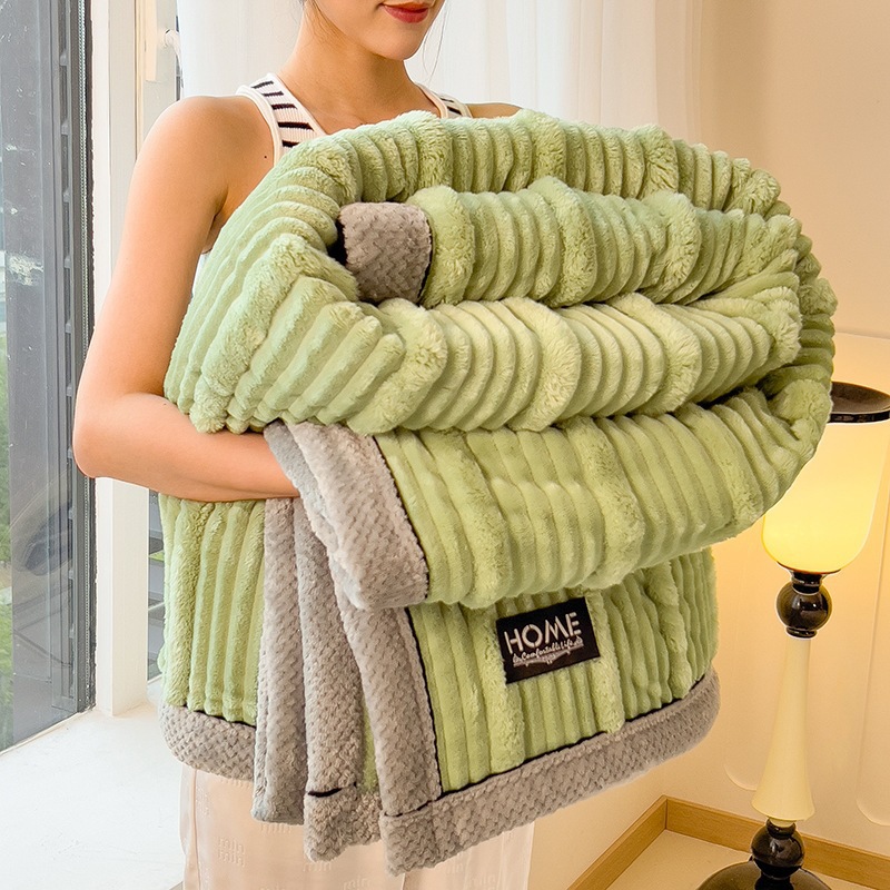 Doppelseitige Kaninchenfell-Fleece-Decke, unter 300 g