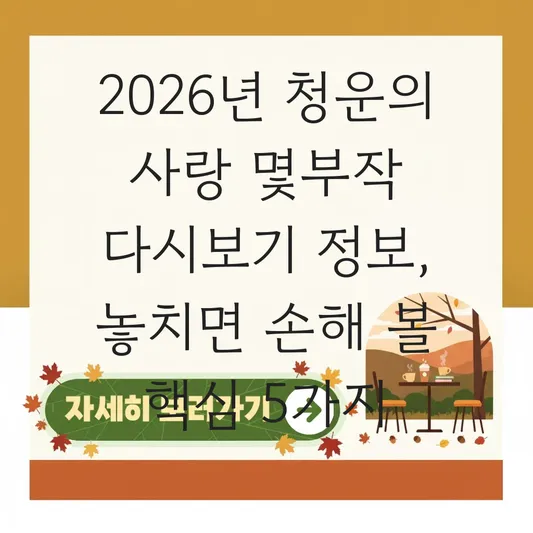 청운의 사랑 몇부작 다시보기 정보