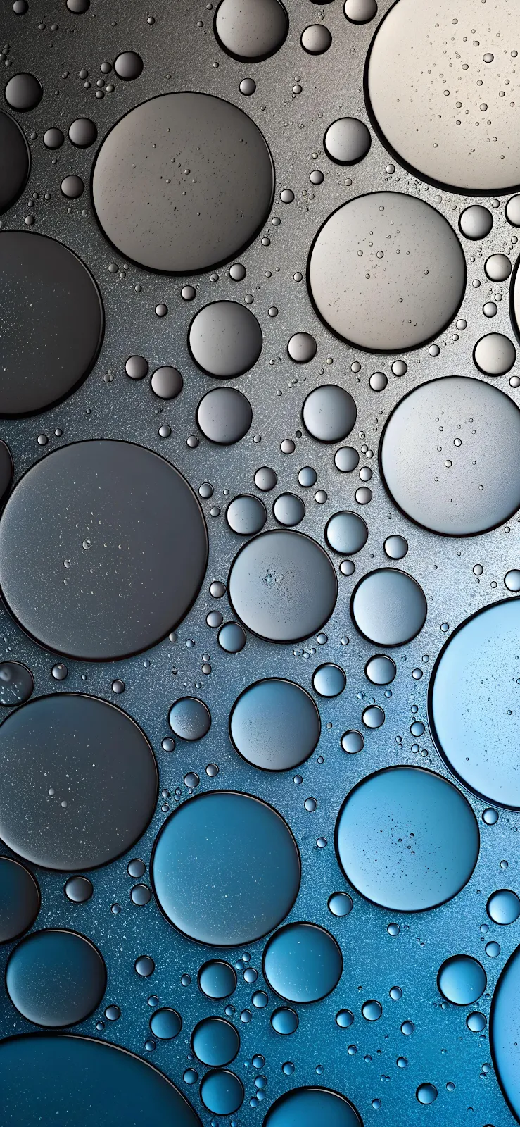 Abstract Blue Liquid Droplets - Macro Photography 2K iPhone Wallpaper (1890x4094)