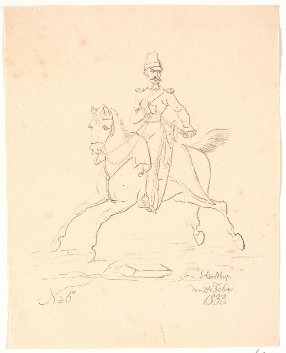 Soldat til hest vendt mod venstre 1844