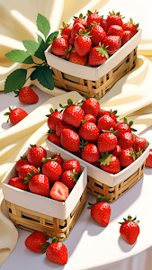 Fresh Red Strawberries Baskets Still Life Vibrant Fruit