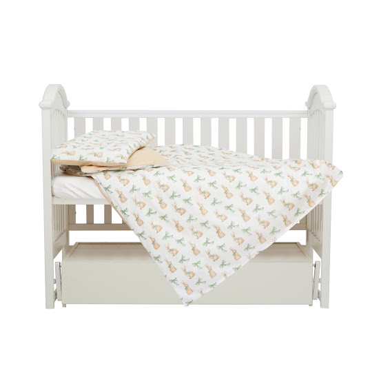 Children's changeable bedding set 4 el Twins Satin Limited Rabbit green 