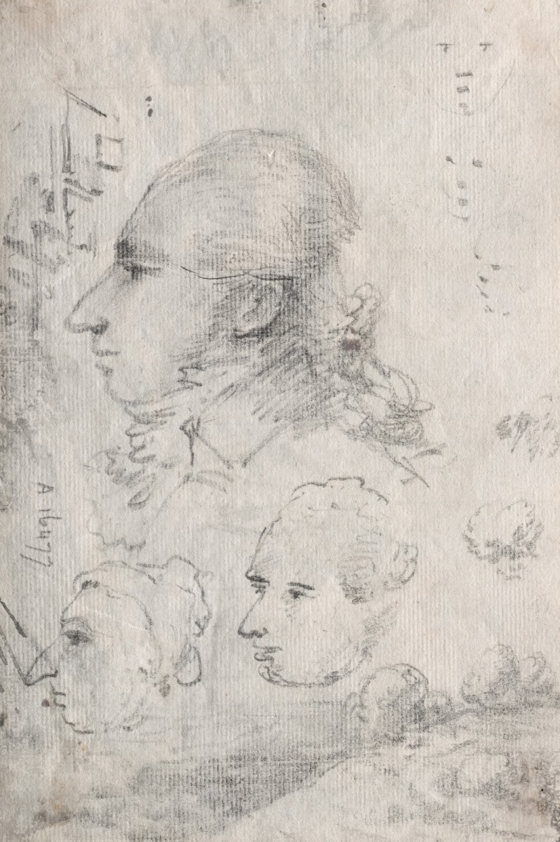 Studies of Heads verso c 1820s
