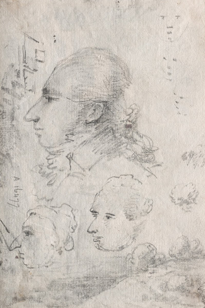 Studies of Heads verso c 1820s