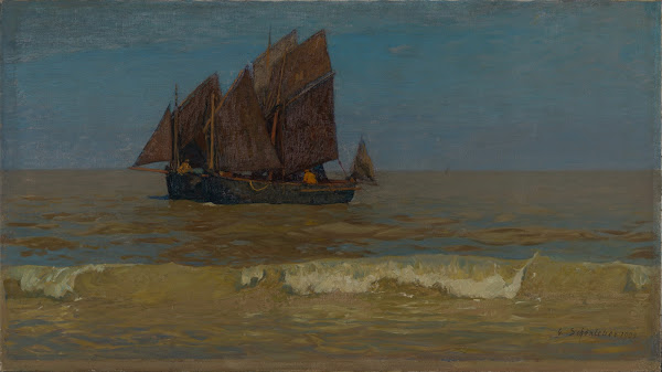 Fischerboote bei La Panne 1904