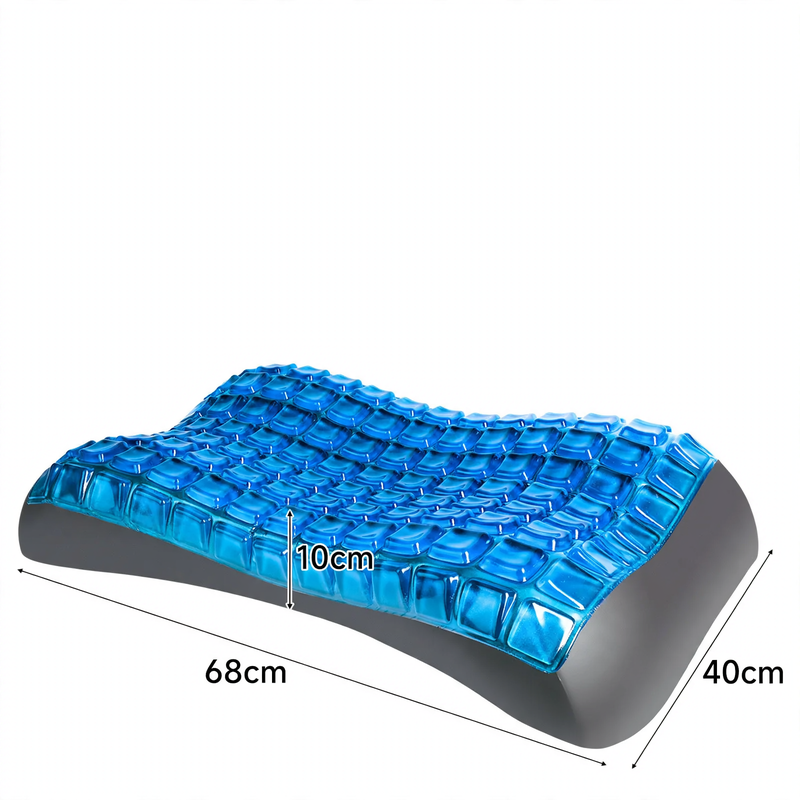 Gel pillow with memory foam, wave shape