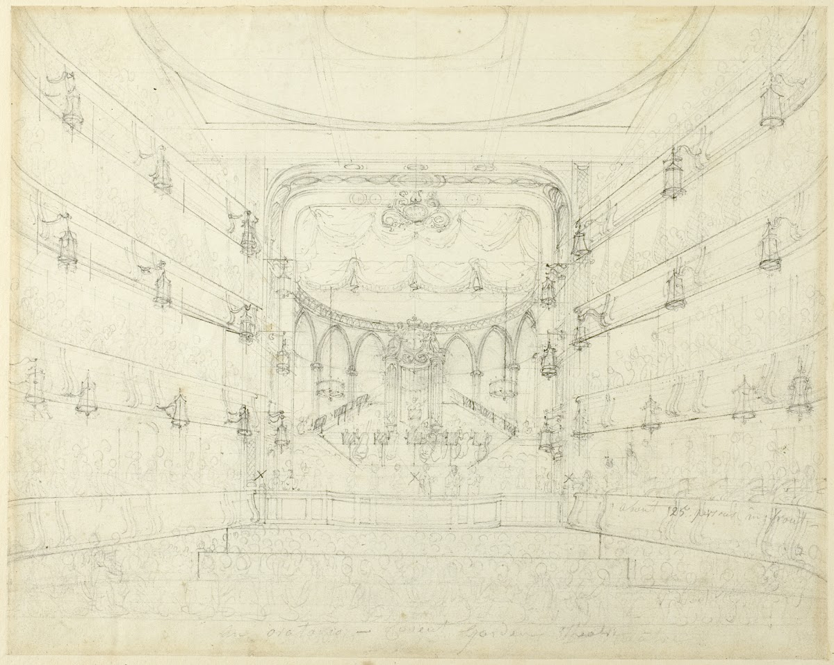 Study for An Oratorio Covent Garden Theater from Microcosm of London c 1808