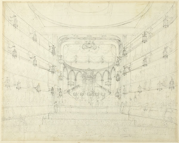 Study for An Oratorio Covent Garden Theater from Microcosm of London c 1808