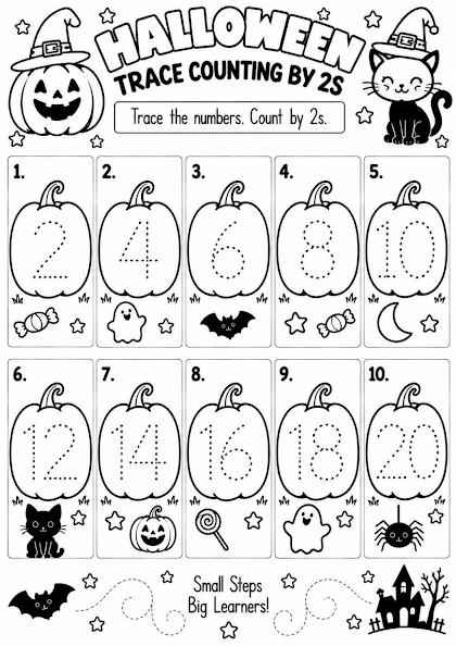 HALLOWEEN TRACE COUNTING BY 2S