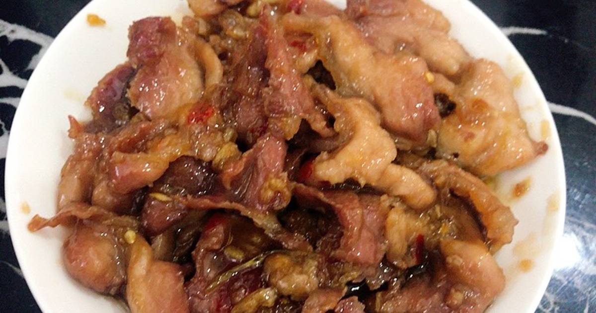 Thịt heo chiên mặn ngọt