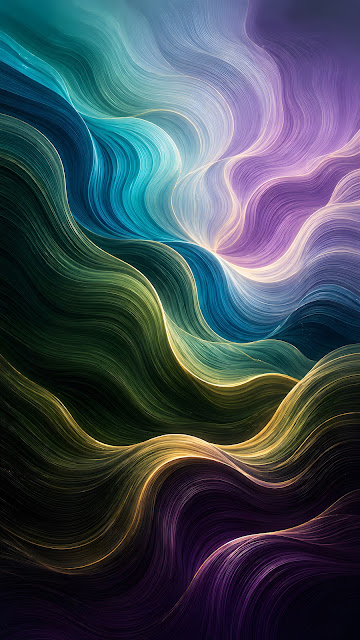 Kinetic Art Style Abstract Flowing Wave Lines - Free mobile Wallpaper