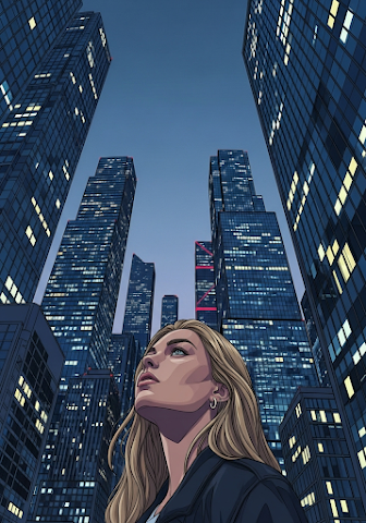 City Girl Looking Up