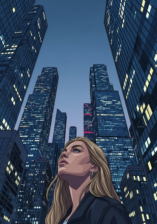 City Girl Looking Up