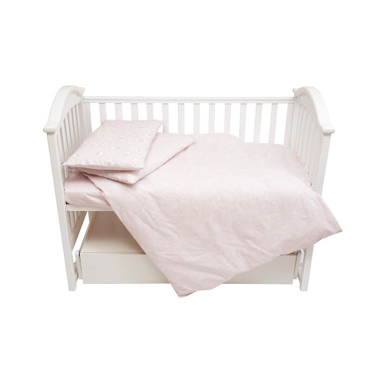 Постельный комплект для детской кроватки 5 эл Twins Via (поплин) Baby pink