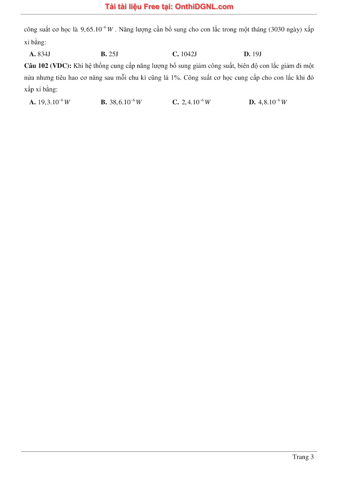 300 bài tập môn Vật Lý - Ôn thi ĐGNL ĐHQG TPHCM Phần 19