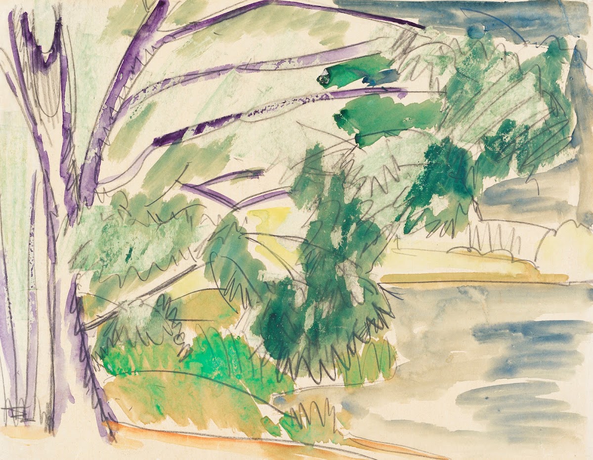 Unter Bäumen am See 1911