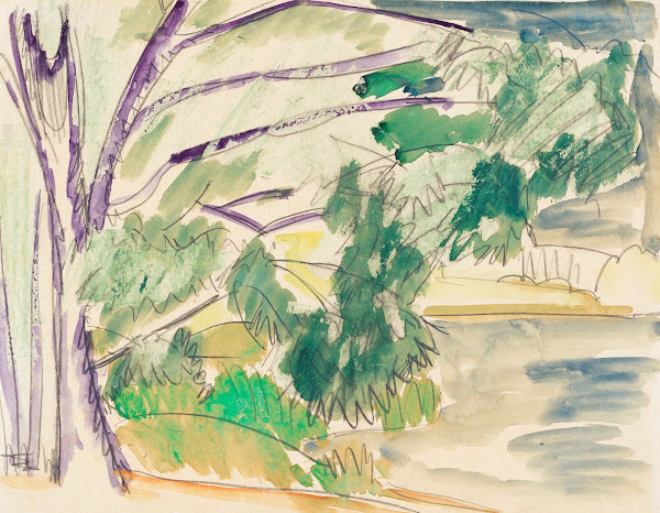 Unter Bäumen am See 1911