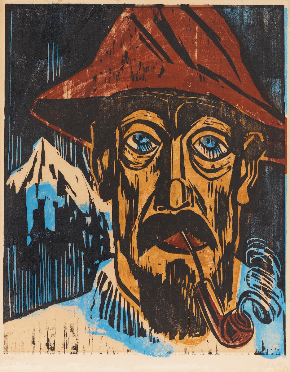 Smoking Swiss man 1923