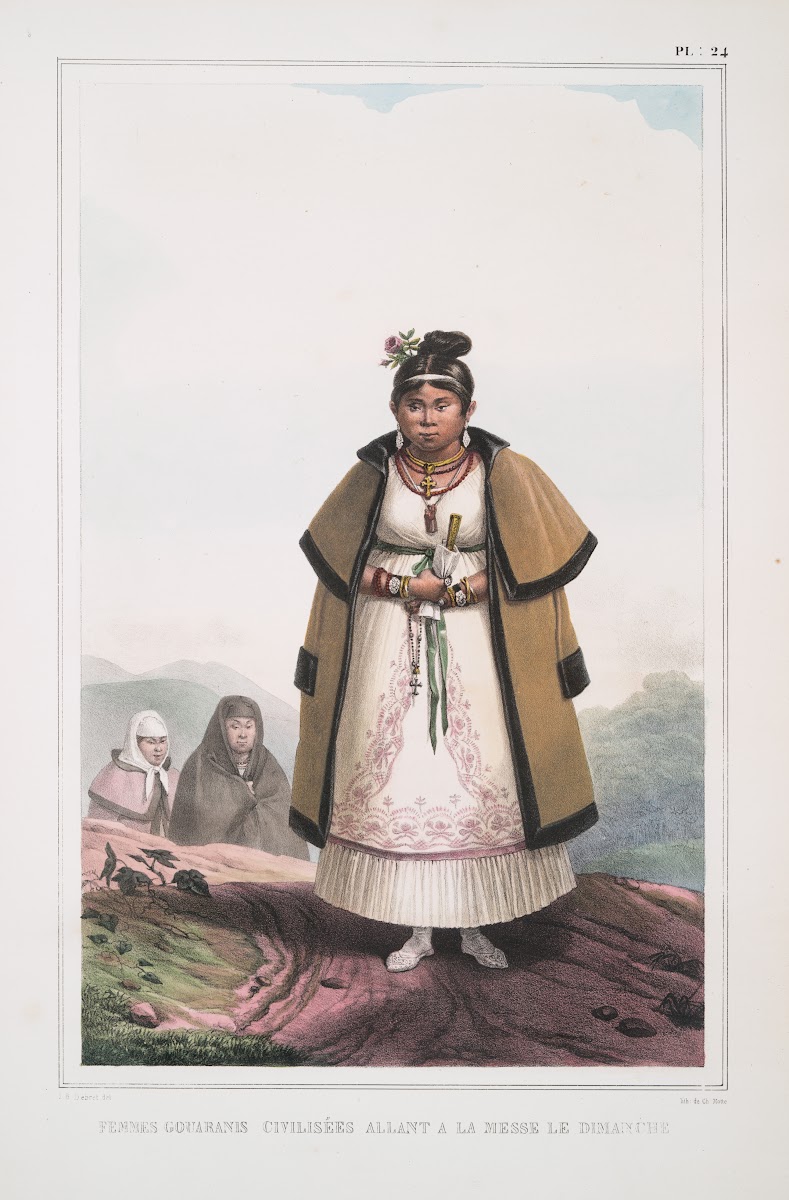 Femmes Gouaranis civilisées allant à la messe le Dimanche 1834   1839