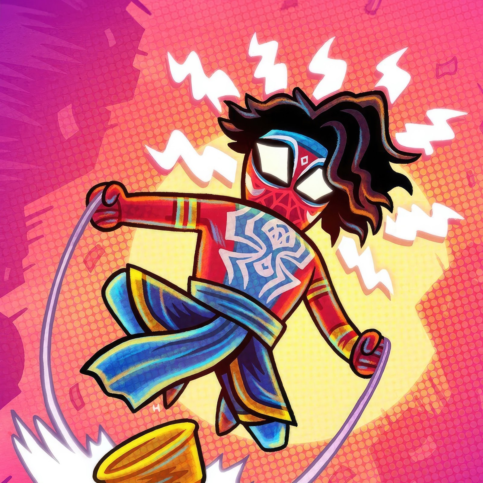 Download Pavitr, Spiderman, Drum, Artwork, Comics 4K iPhone