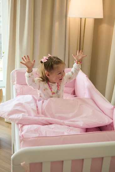 Bedding set for a baby crib 6 el Twins Belle pink